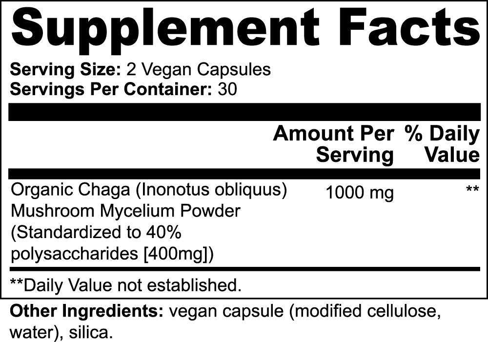 Wildcrafted Chaga Mushroom Capsules